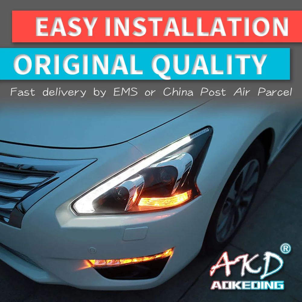 

AKD tuning cars Headlight For Nissan Teana 2013-2015 Headlights LED DRL Running lights Bi-Xenon Beam Fog lights angel eyes Auto