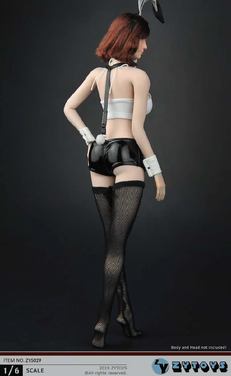 ZYTOYS ZY5029 1/6 костюм кролика для девочек милый женский косплея белый жилет черные
