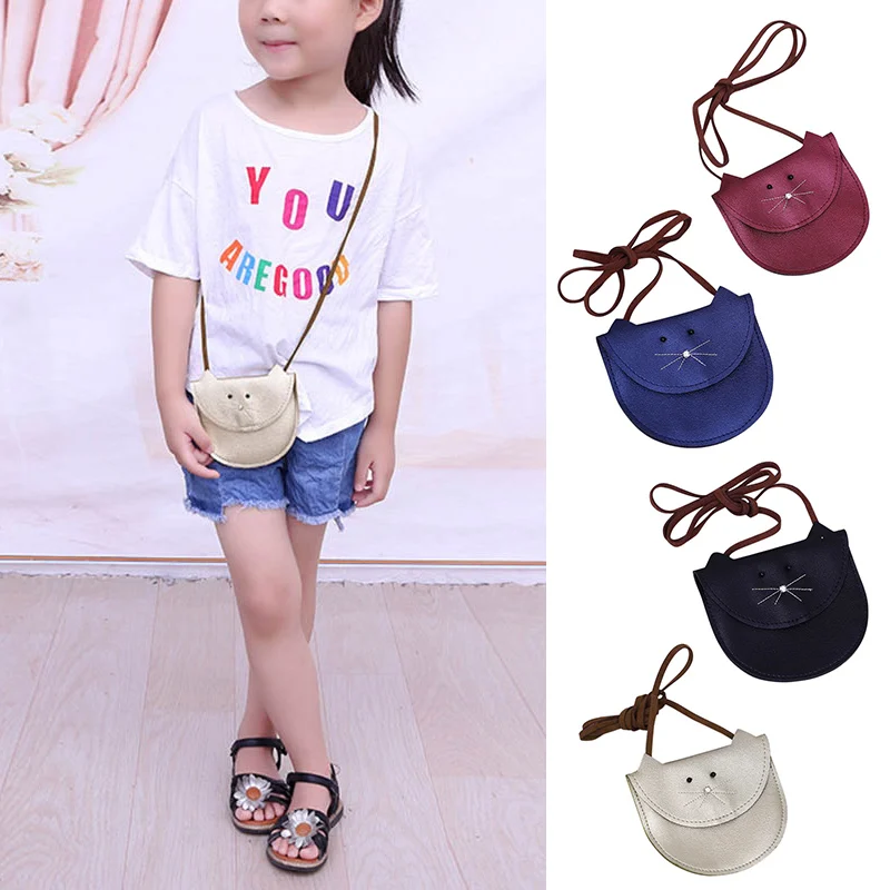 

Cute Children Girls Handbag Cute Cat Shoulder Bag Purse Wallet PU Leather Messenger Crossbody Bags Shoulder Bag OPK1