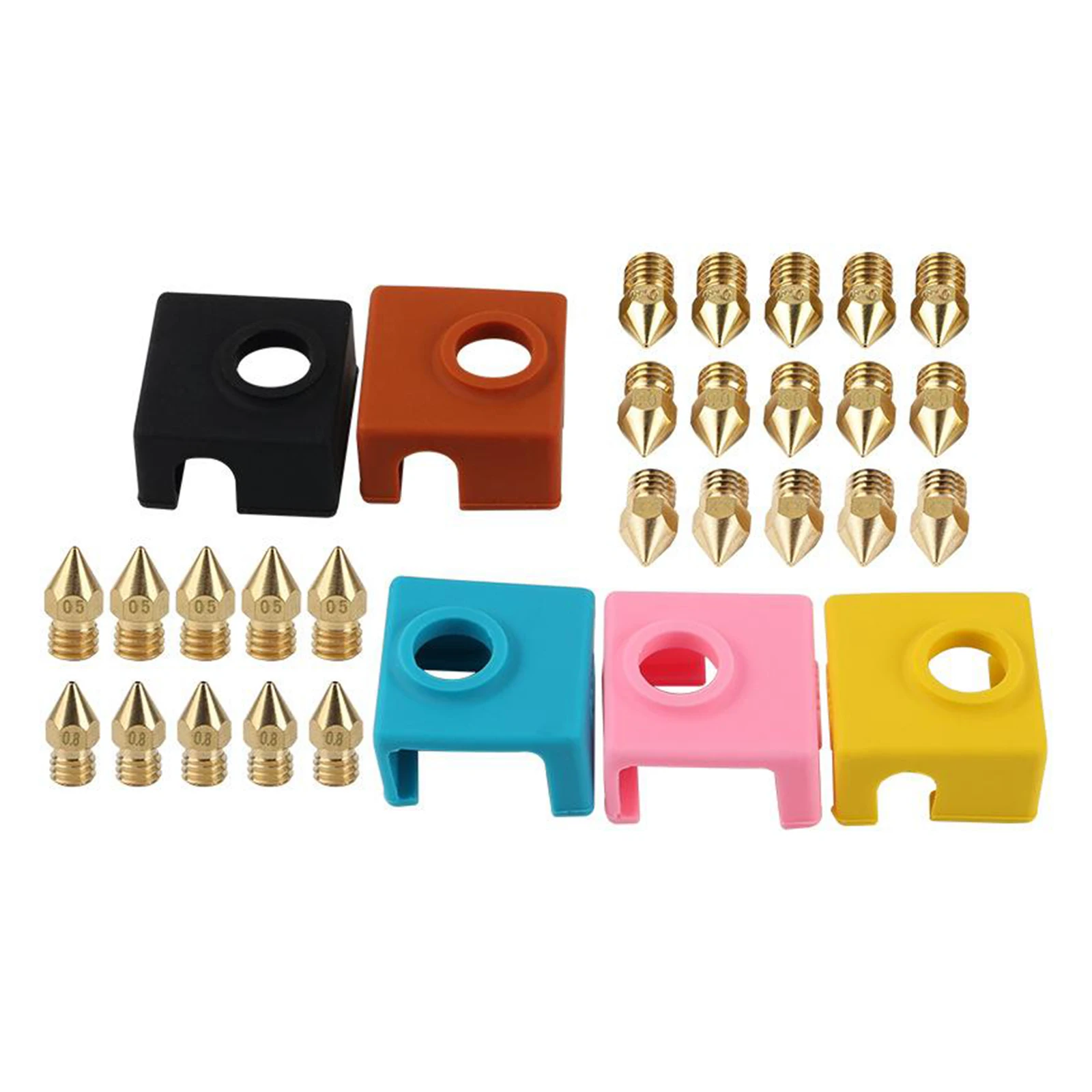 

Replacements 3D Printer Heater Block Silicone Socks MK9 Nozzle Kit,High-Temperature Resistant
