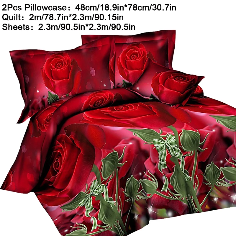 7 HIFUAR Комплект постельного белья flower3/4 шт с принтом розы роскошное постельное белье для пододеяльника наволочка постельное белье украшение комнаты домашний текстиль - Цвет: 7