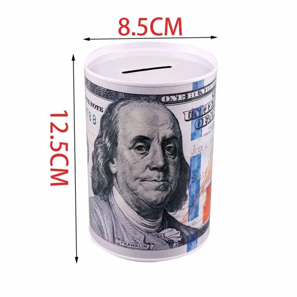 

Creative Euro Dollar Metal Cylinder Piggy Bank Saving Money Box Home Decoration Tin Piggy Bank Child Piggy Bank High-Quality