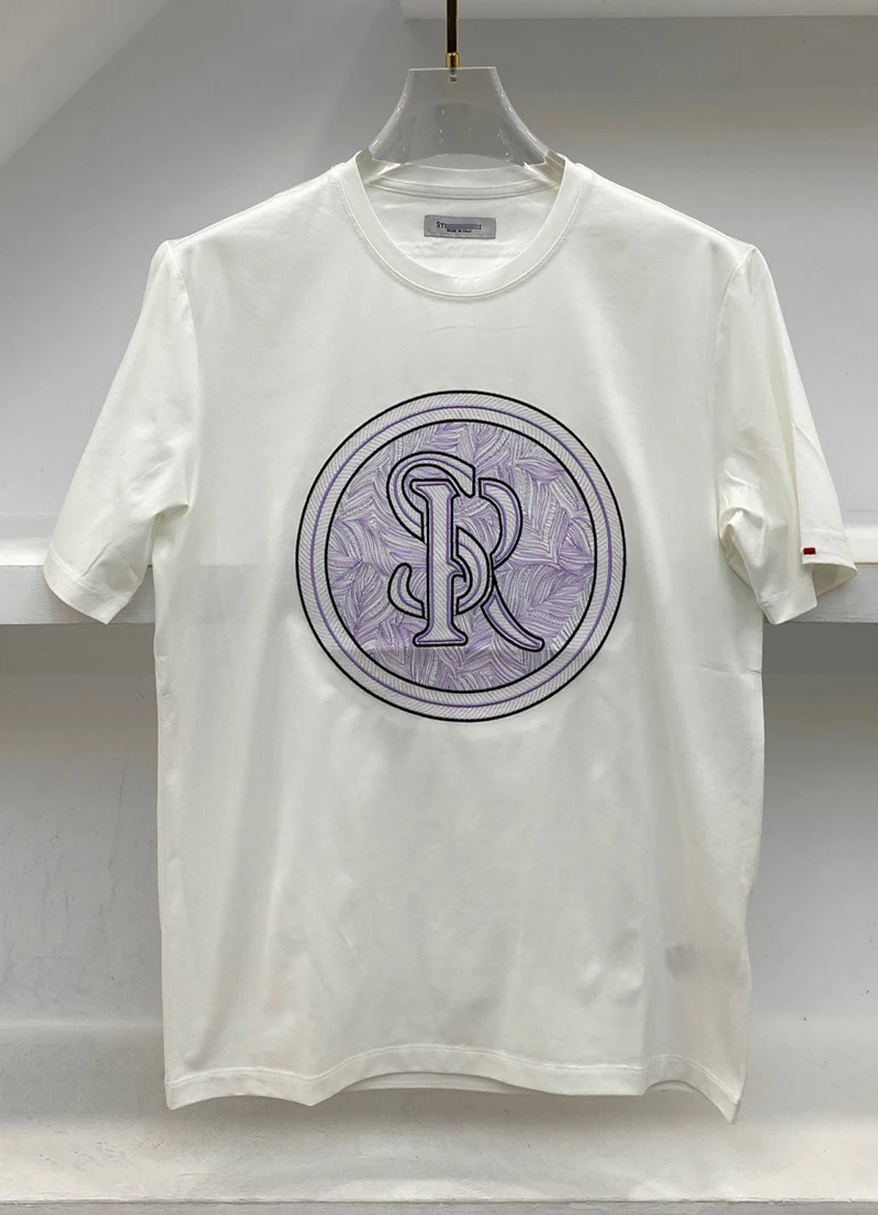 Футболка мужская хлопковая с круглым вырезом модная дышащая тонкая рубашка