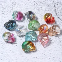 glass lampwork colored glaze skull beads accessories for jewelry making necklace bracelet diy wholesale