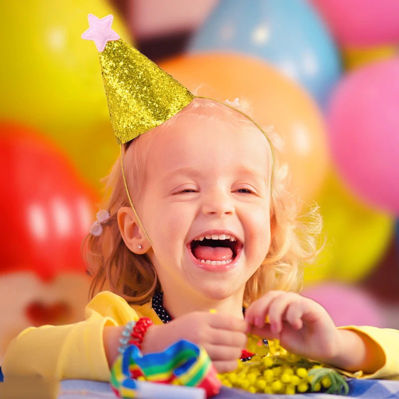 5 шт./лот золотые шляпы на день рождения блестящая корона вечерние для детей со