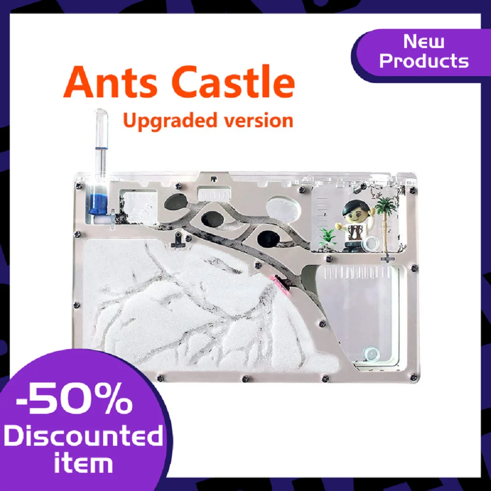 Castillo de arena de hormigas para ni&ntilde;os, taller de nido, granja de hormigas dom&eacute;stica, juguetes educativos para ni&ntilde;os, conjunto de ciencia, 2021-0