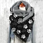 2021 Универсальный осенний Женский Шарф Зимний теплый кошка принт двухслойная Пряжка мягкий функциональный Удобный Шарф Женский Шарф