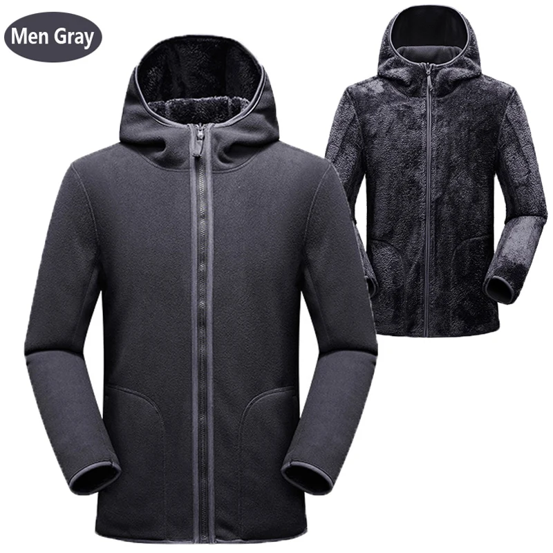 

Unisex Reversible Hoodie Women Pullover Sweatshirts Winter Warm Polar/Coral Fleece Hooded Jacket Ladies Flannel Coat Hoody