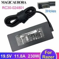 genuine 230w rc30 024801 19 5v 11 8a ac gaming laptop adapter for razer blade 15 gtx1070 rz09 03006e92 rx09 02878e92 3holes