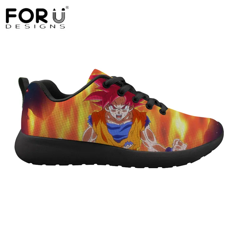 HMA348Z41 FORUDESIGNS/для отдыха Для мужчин спортивная мода аниме принт Dragon Ball Z легкий Туфли без каблуков для мальчиков-подростков, сетчатая обувь на шнуровке - Цвет: HMA348Z41