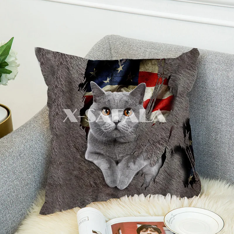

Чехол для подушки с забавным милым котом, животным, 3D принтом, чехол для дивана, кровати, детской, наволочка для дома, автомобильного дивана-2