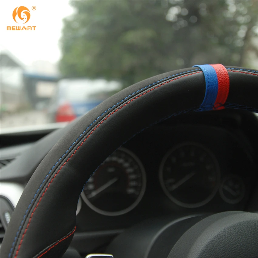 Черные кожаные черные замшевые автомобильные чехлы на руль для BMW F87 M2 F80 M3 F82 M4 M5 F12