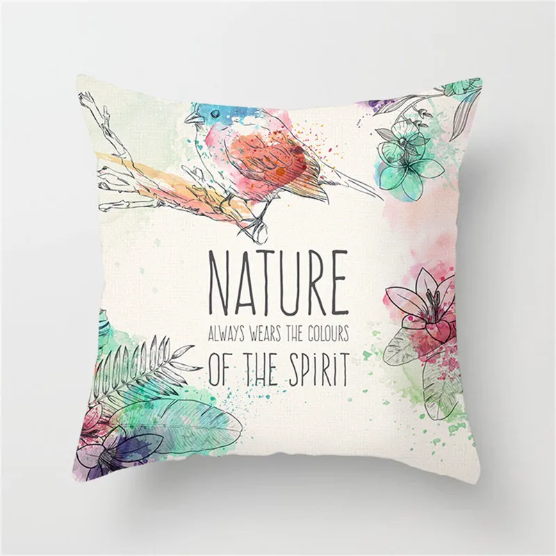 Fuwatacchi натуральный живописный чехол для подушки с фламинго мягкая декоративная