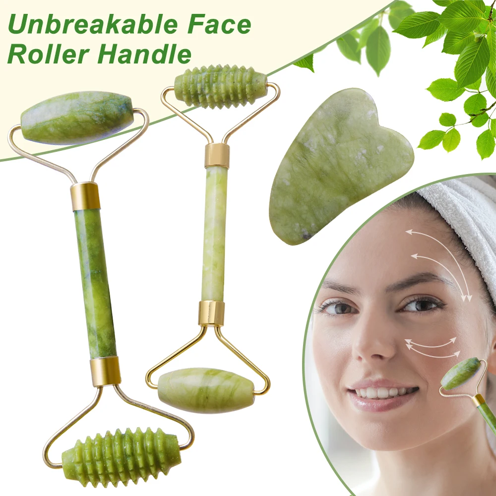 Массажный ролик для лица AY доска Массажа Гуаша с двумя головками Нефритовый