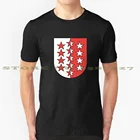 Забавная футболка для мужчин и женщин, с надписью Canton of Valais, Швейцария, лето