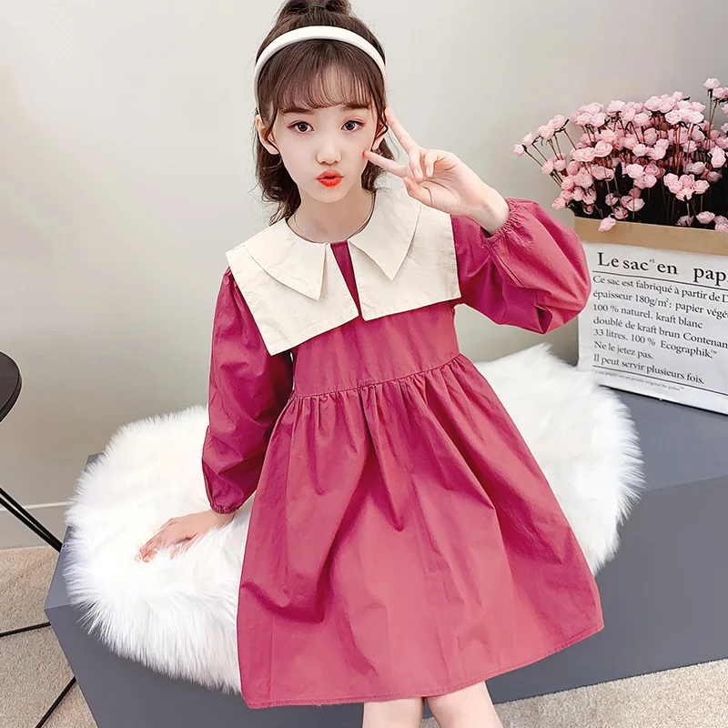 

Осеннее платье принцессы, элегантные Детские платья для девочек, весеннее платье для девочек с длинным рукавом, хлопковая детская одежда