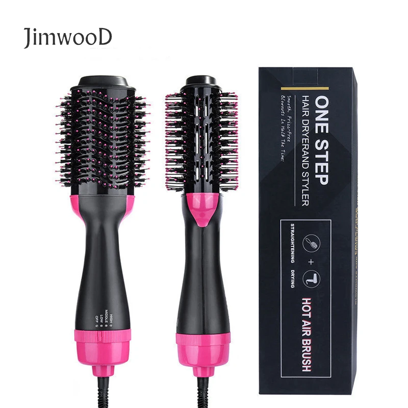 

Jimwood Electric Hair comb roller/straighten curler 3in1 One Step Hair Dryer Volumizer Portable Hot Air Brush Anti Frizz Styler