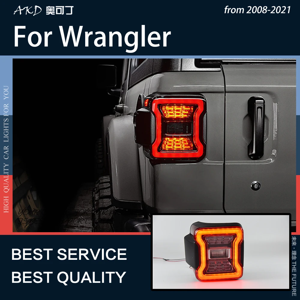 

Car Lights For Wrangler 2008-2021 LED Dynamic Taillight Rear Fog Lamp Turn Signal Highlight Reversing and Brake Accessories