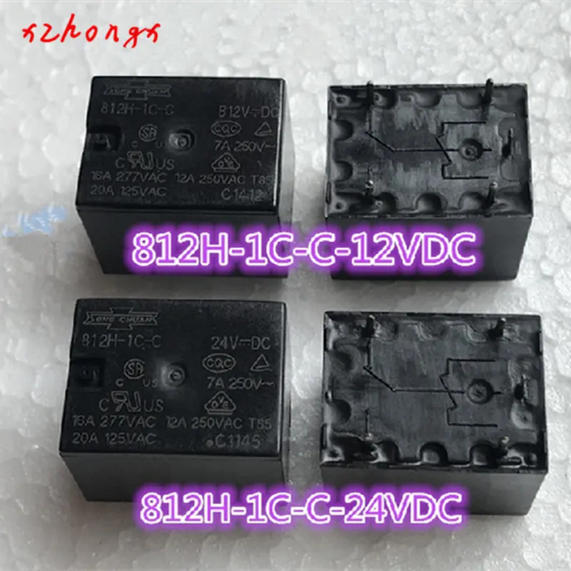 CHUAN 812H 1C C 12VDC 812h 1c 24vdc DC12V 12A 5 контактов реле питания|Реле| |