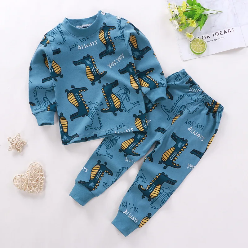 

12M-5T Unisex Baby Suits Long Sleeve Boys and Girls Pajamas Cotton Fabric Soft and Cute Two-piece Sets Boutique Kids Clothing