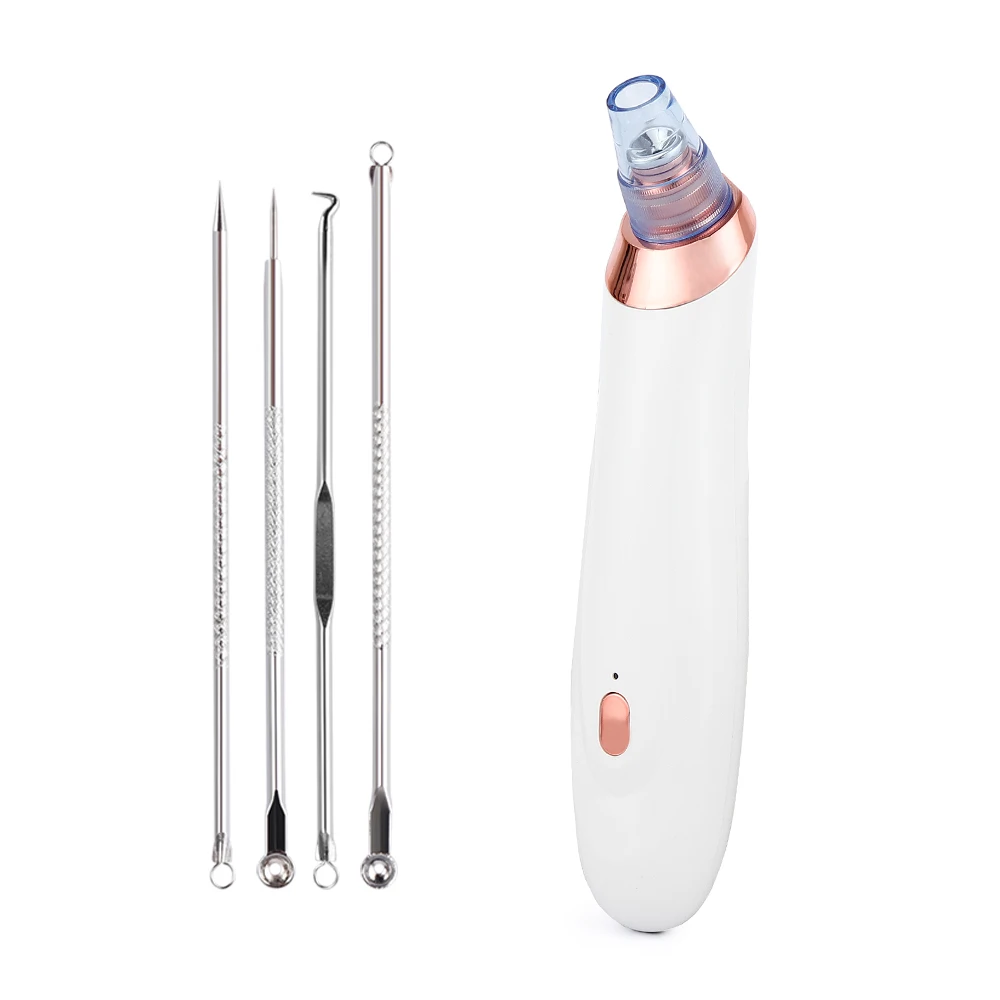 white with needle Инструмент для удаления чёрных точек уход за кожей лица акне, в черный горошек для маленьких девочек, прыщей, Электрический Микрокристаллическая вакуумный очиститель пор и черных точек уход за кожей машины - Цвет: white with needle