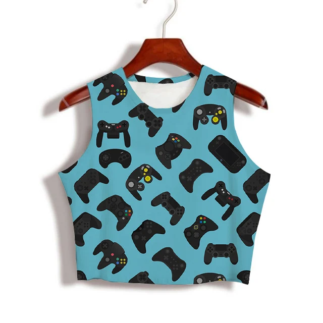 

Сделанные на заказ укороченные топы без рукавов из молочного шелка с сублимационной печатью