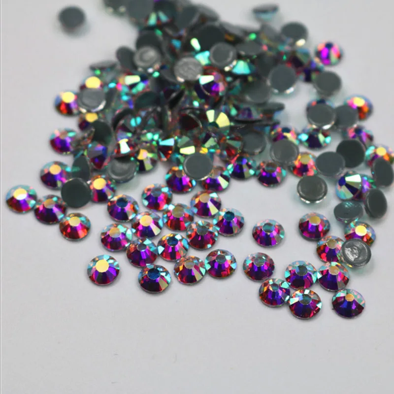 Горячая фиксация Стразы супер блестящий Strass Flatback Glass Crystal AB исправление камней Iron