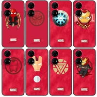 cute marvel super hero phone case for huawei p50 p40 p30 p20 10 9 8 lite e pro plus black etui coque painting hoesjes comic fas