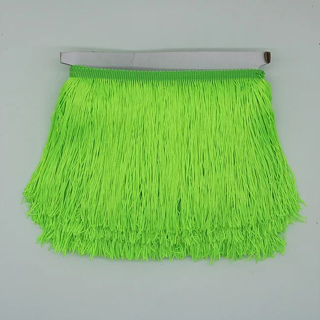Fluorescent green 5 ярдов 20 см длинные кисточки бахрома кружевная отделка Лента полиэстер кисточки шторы латинские танцы платья бахрома для шитья ремесла - Цвет: Fluorescent green