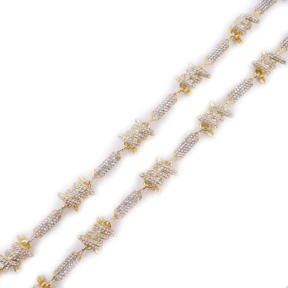 Цепочка в стиле хип-хоп с блестящими рожками мужское ожерелье женское звено