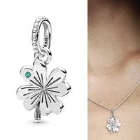 925 sterling silver charm silver fashion clover pendant fit pandora women bracelet necklace diy jewelry