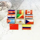 Металлическая Булавка с национальным флагом, квадратная булавка с флагом по всему миру, Камбоджа, Канада, Китай, Хорватия, Колумбия, Куба, Кипр, Конго