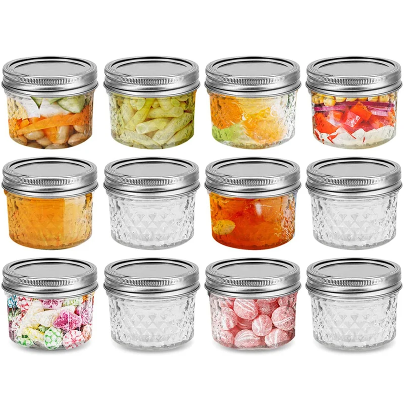 Обычные банки с крышками стеганые хрустальные идеально подходят для джемов