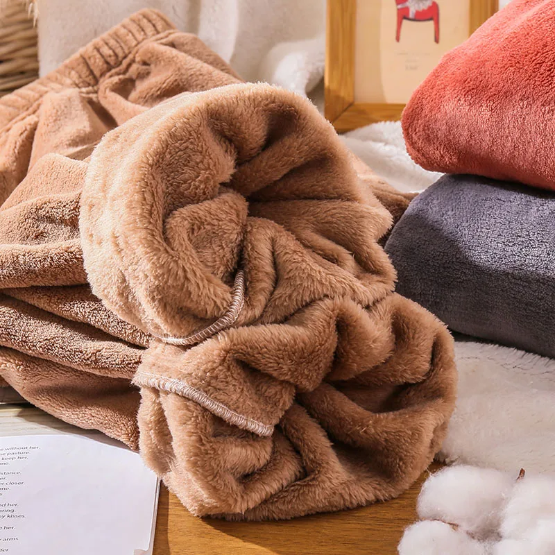 

FINETOO Women's Winter Flannel Pajama Set Womens Fleece Pajamas Sleepwear Homewear Thick Warm Velvet Female Suit Fall Sweatshirt