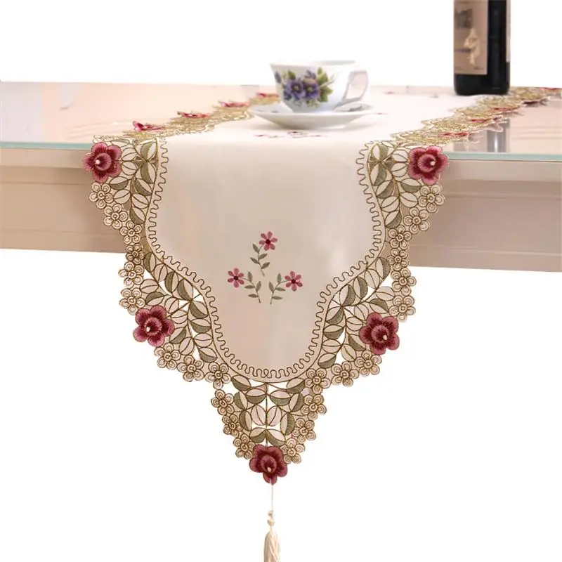 Модная скатерть с вышивкой цветочные кружева пыленепроницаемые Чехлы для стола