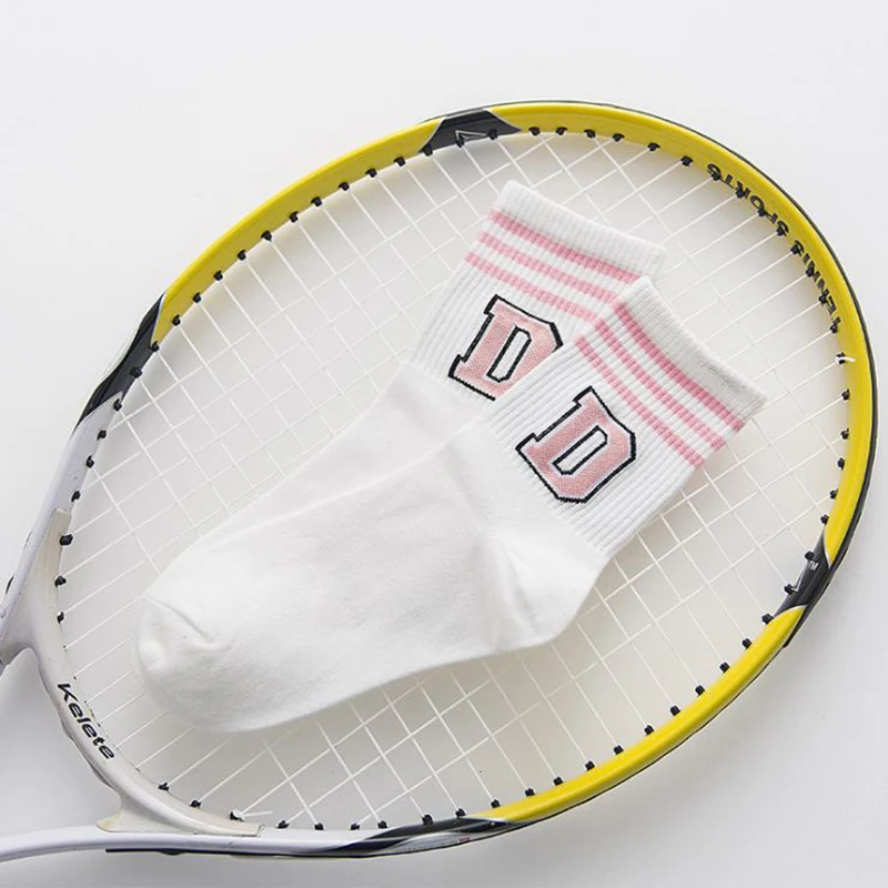 Модные белые носки в стиле харадзюку с надписями Забавные короткие милым