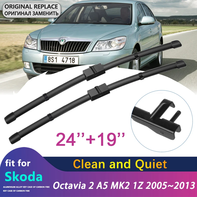 

for Skoda Octavia 2 A5 MK2 1Z 2005~2013 2006 2007 2008 2009 2010 2011 2012 Car Wiper Blade Windshield Wipers Car Accessories
