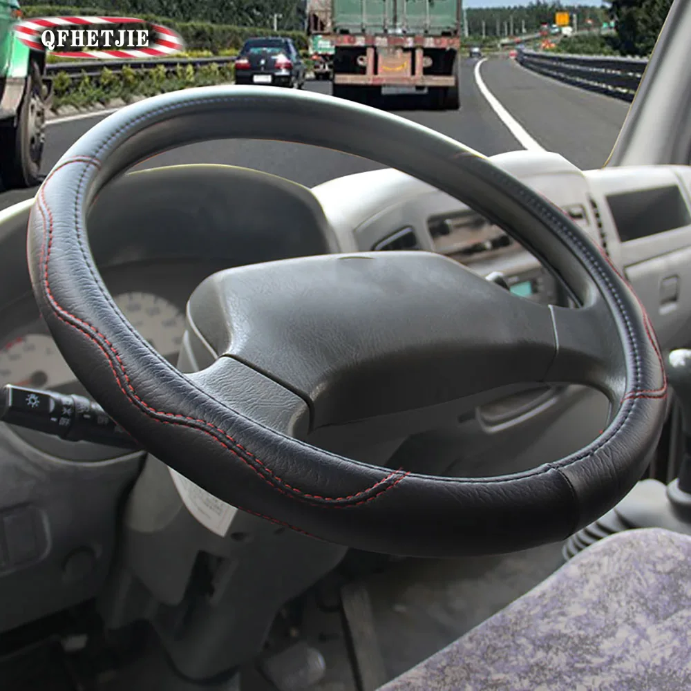 

QFHETJIE High-end Leather Car Steering Wheel Cover, Used for Non-slip, Wear-resistant and Durable Interiors of Large Vehicles