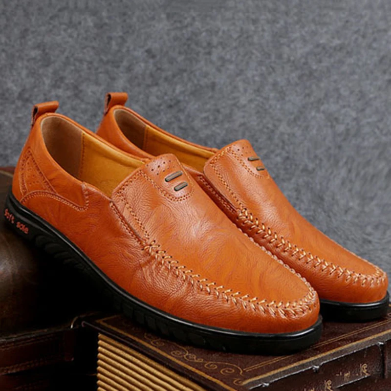 

Leather Shoes Men Classic Italian Casual Loafers Fashion Slip On Leisure Shoes Moccasins Black Flats Driving Shoes Loafers Male