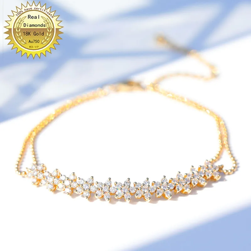 online 18k Ouro Natural 1ct Diamante Pulseira