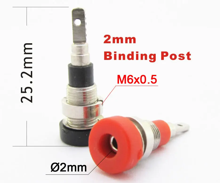 

10pcs 2mm Brass Binding Post Banana Jack with Long size with 2 colors