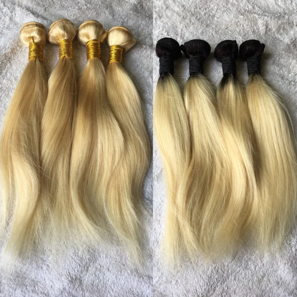 Пучки волос BOBBI COLLECTION T 1B 613 темно корень платина блонд с закрытыми волосами прямые