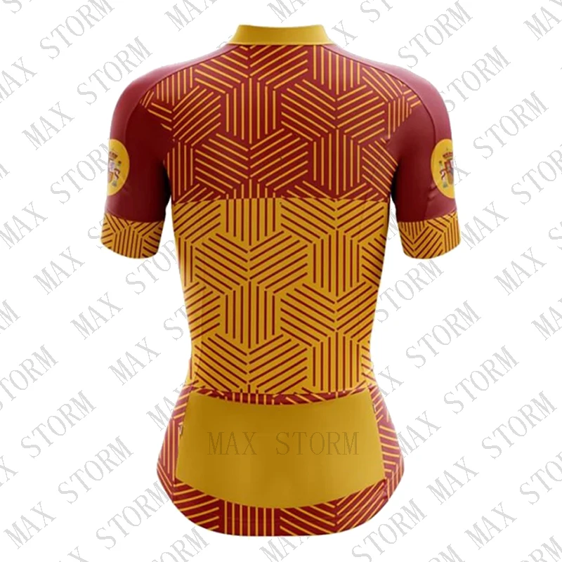 Новинка 2019 Красная Женская Джерси для велоспорта команды Испании индивидуальный