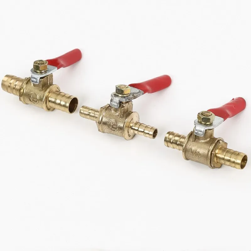 

1Pcs Brass Double Head Valve With Red Handle Direct Intubation Ball valve Thread Connector Pipe Fitting Coupler Adapter