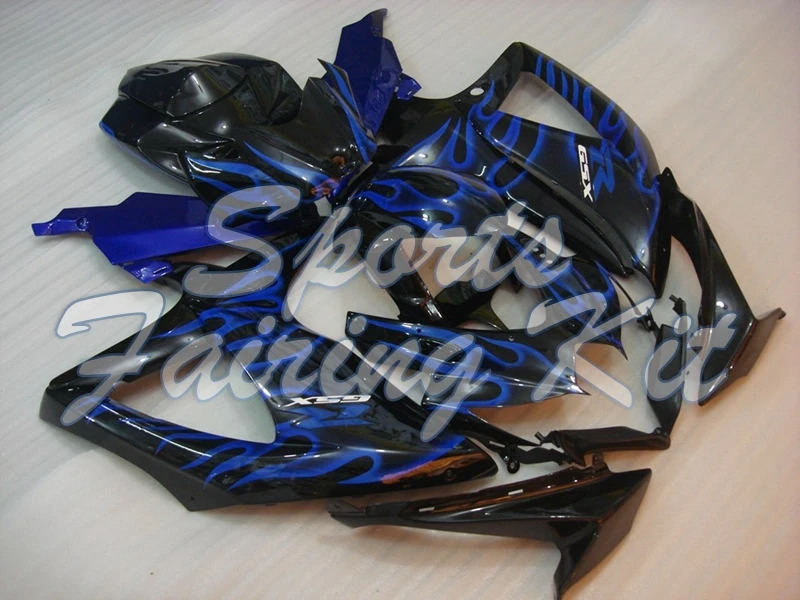 Наборы для тела GSX R600 2008 2010 K8 черная синяя рамка Обтекатели R 600 Кузов 2008|Полные