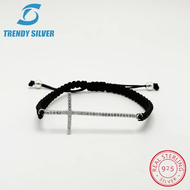 

Ручная работа, macrame thread.br acelet, подарок для девочки, женщины, 925 пробы, серебро, хорошее качество, сияющее родиевое покрытие. Распятие