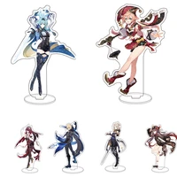 anime genshin impact diluc venti klee keqing qiqi acrylic figure stand model plate desk decor standing sign keychain fans gifts