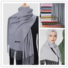 JTVOVO RUNMEIFA 2021 новый роскошный бренд Женская летняя Тонкая Шаль кашемировый однотонный хиджаб с бахромой бандана головной платок зимний шарф