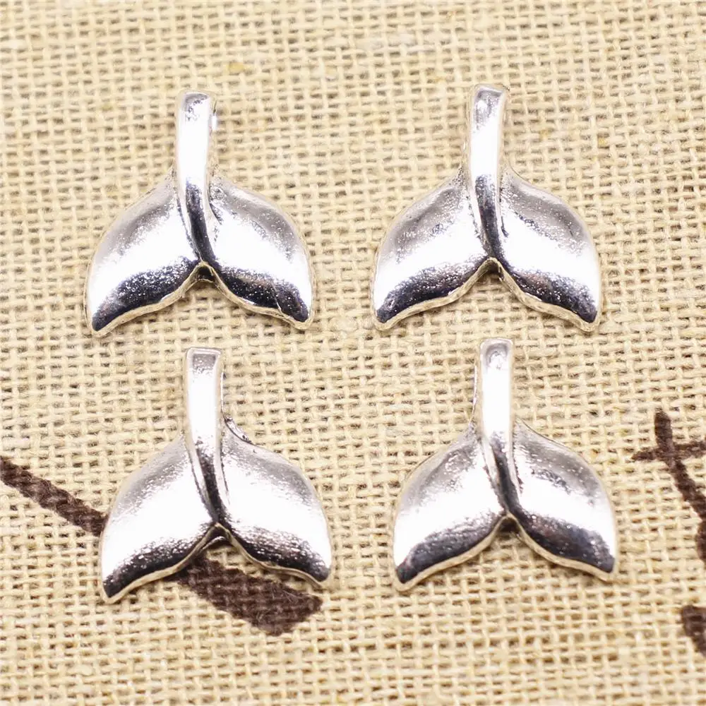 

Charms For Bracelet Making 10pcs 16x15mm Antique Silver Color Whale Tail Charms