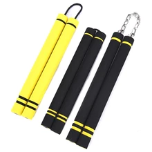 Кунг-фу обучение Nunchakus боевое искусство безопасности пены Nunchakus губка двойной дубинки с цепочкой из нержавеющей стали